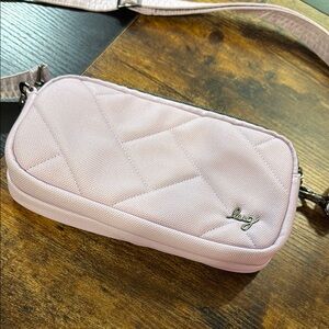 Lug Quilted Lilac Crossbody Bag with Diagonal Stitching